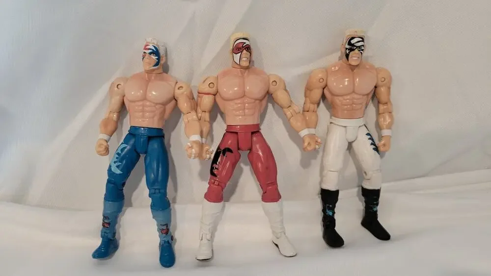 Sting WCW Wrestling Action Figure Lot of 3 Vintage Different Face Paint Loose